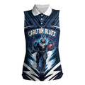 Personalised Carlton Blues Football Women Sleeveless Polo Shirt Superhero Comic Art Dark Geometric City