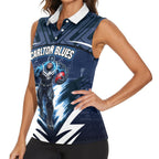 Personalised Carlton Blues Football Women Sleeveless Polo Shirt Superhero Comic Art Dark Geometric City