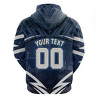 Personalised Carlton Blues Football Zip Hoodie Superhero Comic Art Dark Geometric City