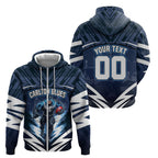 Personalised Carlton Blues Football Zip Hoodie Superhero Comic Art Dark Geometric City