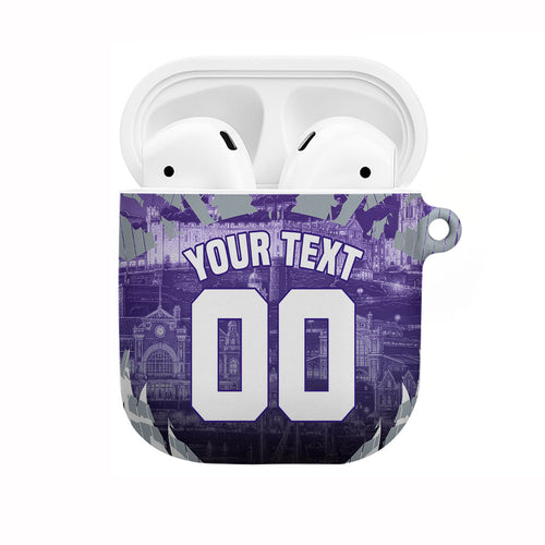 Personalised Fremantle Dockers Football AirPods Case Anime Warrior Manga Style Lightning Bolt Cityscape