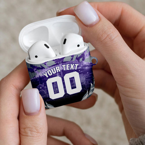 Personalised Fremantle Dockers Football AirPods Case Anime Warrior Manga Style Lightning Bolt Cityscape