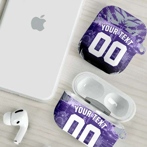 Personalised Fremantle Dockers Football AirPods Case Anime Warrior Manga Style Lightning Bolt Cityscape