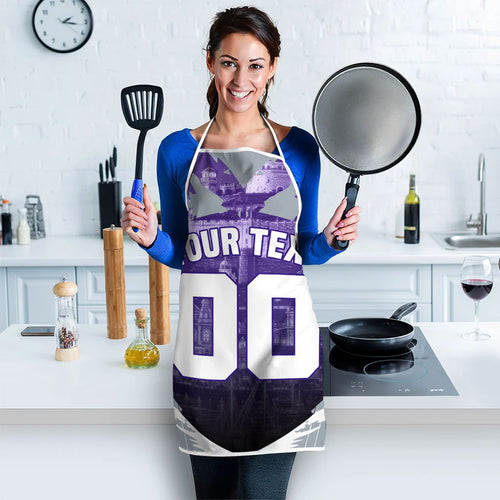 Personalised Fremantle Dockers Football Apron Anime Warrior Manga Style Lightning Bolt Cityscape