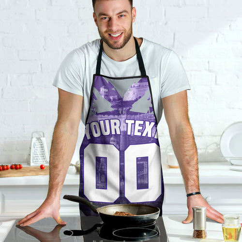 Personalised Fremantle Dockers Football Apron Anime Warrior Manga Style Lightning Bolt Cityscape