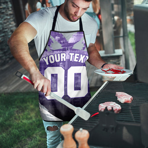 Personalised Fremantle Dockers Football Apron Anime Warrior Manga Style Lightning Bolt Cityscape