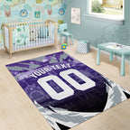 Personalised Fremantle Dockers Football Area Rug Anime Warrior Manga Style Lightning Bolt Cityscape