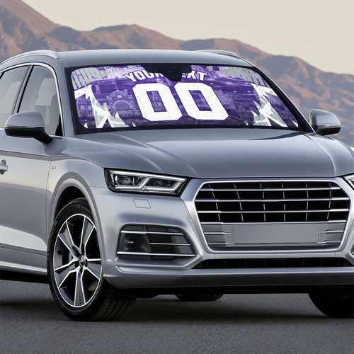 Personalised Fremantle Dockers Football Auto Sun Shade Anime Warrior Manga Style Lightning Bolt Cityscape