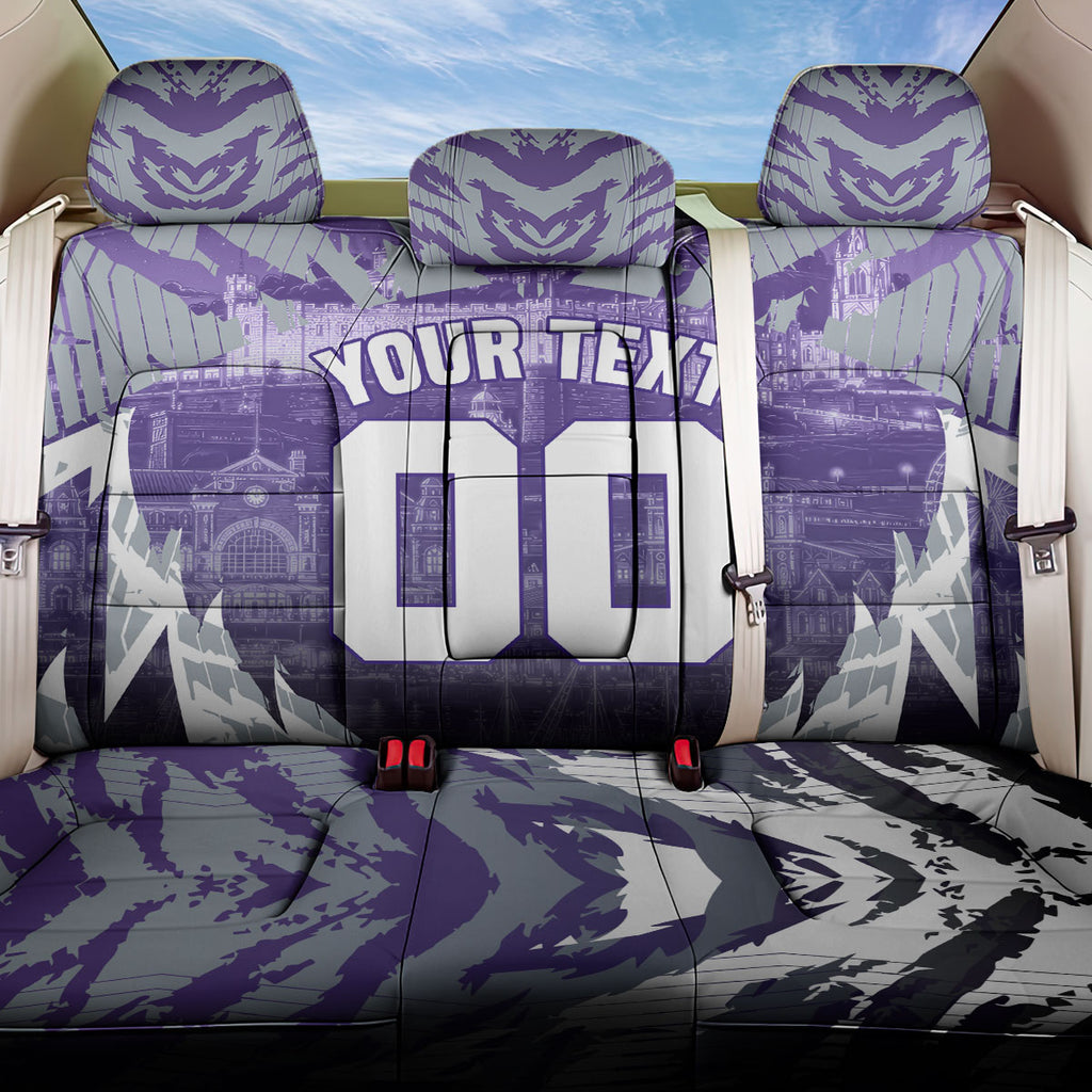 Personalised Fremantle Dockers Football Back Car Seat Cover Anime Warrior Manga Style Lightning Bolt Cityscape