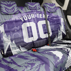 Personalised Fremantle Dockers Football Back Car Seat Cover Anime Warrior Manga Style Lightning Bolt Cityscape