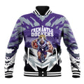 Personalised Fremantle Dockers Football Baseball Jacket Anime Warrior Manga Style Lightning Bolt Cityscape