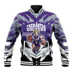 Personalised Fremantle Dockers Football Baseball Jacket Anime Warrior Manga Style Lightning Bolt Cityscape