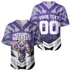 Personalised Fremantle Dockers Football Baseball Jersey Anime Warrior Manga Style Lightning Bolt Cityscape