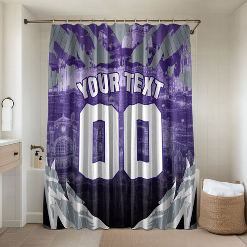 Personalised Fremantle Dockers Football Bathroom Set Anime Warrior Manga Style Lightning Bolt Cityscape
