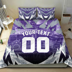 Personalised Fremantle Dockers Football Bedding Set Anime Warrior Manga Style Lightning Bolt Cityscape