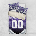 Personalised Fremantle Dockers Football Bedding Set Anime Warrior Manga Style Lightning Bolt Cityscape