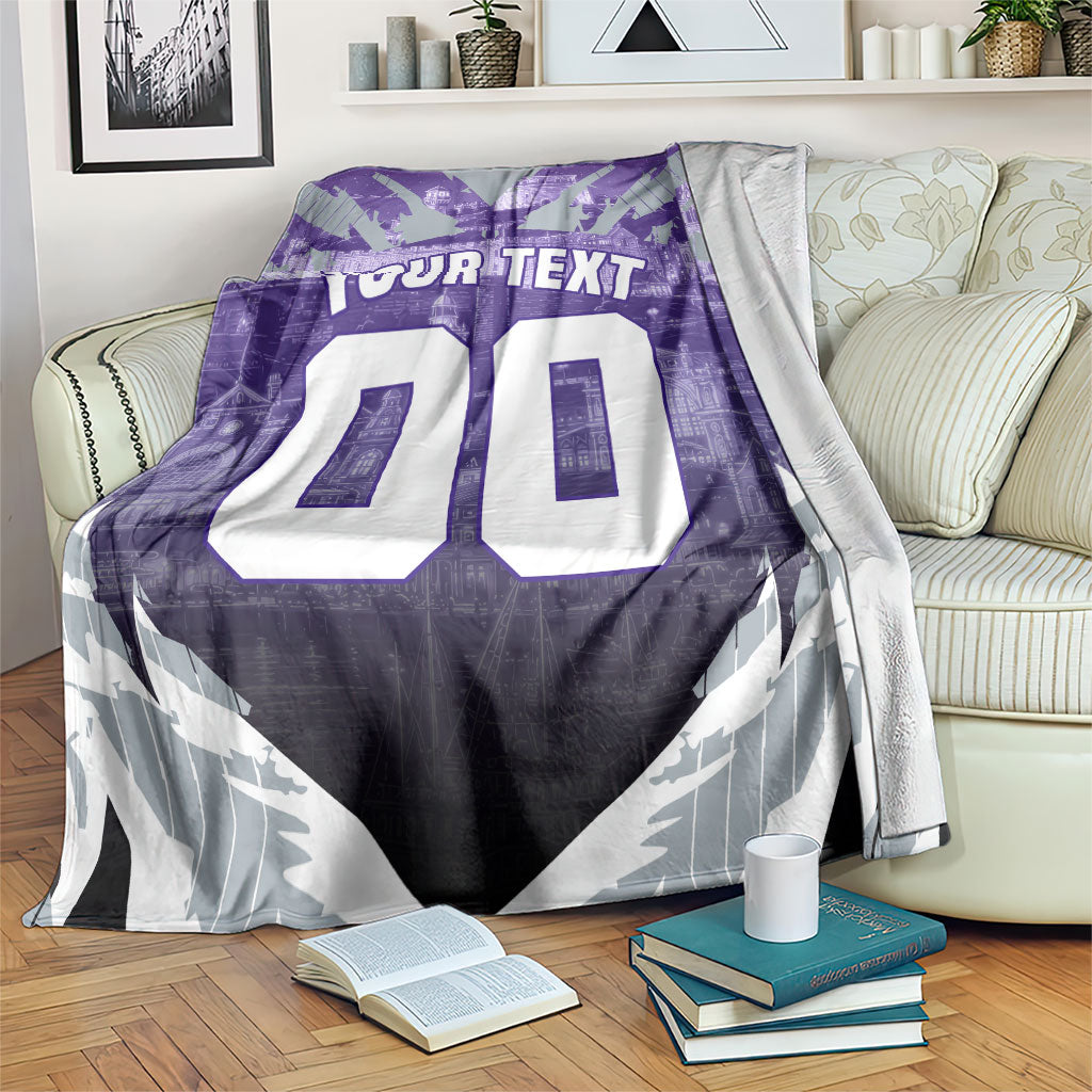 Personalised Fremantle Dockers Football Blanket Anime Warrior Manga Style Lightning Bolt Cityscape