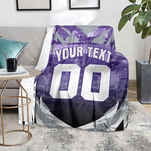 Personalised Fremantle Dockers Football Blanket Anime Warrior Manga Style Lightning Bolt Cityscape