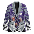 Personalised Fremantle Dockers Football Blazer Anime Warrior Manga Style Lightning Bolt Cityscape