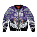 Personalised Fremantle Dockers Football Bomber Jacket Anime Warrior Manga Style Lightning Bolt Cityscape