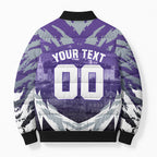 Personalised Fremantle Dockers Football Bomber Puffer Jacket Anime Warrior Manga Style Lightning Bolt Cityscape