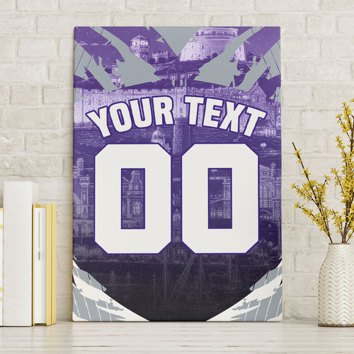 Personalised Fremantle Dockers Football Canvas Wall Art Anime Warrior Manga Style Lightning Bolt Cityscape