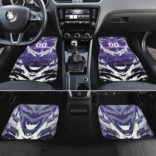 Personalised Fremantle Dockers Football Car Mats Anime Warrior Manga Style Lightning Bolt Cityscape