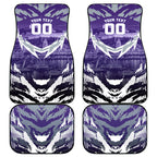Personalised Fremantle Dockers Football Car Mats Anime Warrior Manga Style Lightning Bolt Cityscape