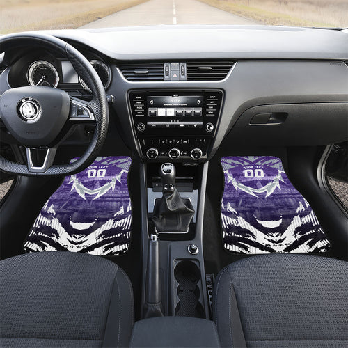 Personalised Fremantle Dockers Football Car Mats Anime Warrior Manga Style Lightning Bolt Cityscape