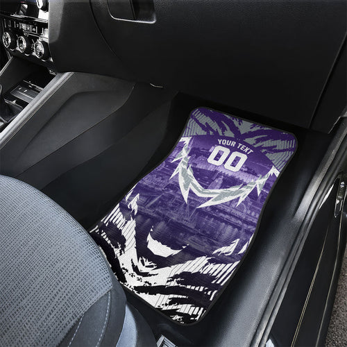 Personalised Fremantle Dockers Football Car Mats Anime Warrior Manga Style Lightning Bolt Cityscape