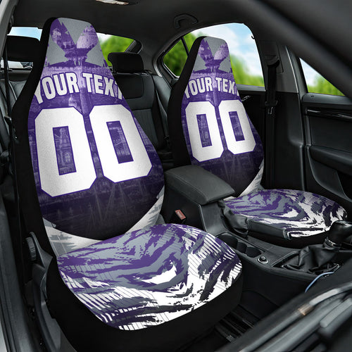 Personalised Fremantle Dockers Football Car Seat Cover Anime Warrior Manga Style Lightning Bolt Cityscape