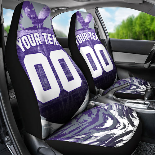 Personalised Fremantle Dockers Football Car Seat Cover Anime Warrior Manga Style Lightning Bolt Cityscape