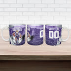 Personalised Fremantle Dockers Football Ceramic Mug Anime Warrior Manga Style Lightning Bolt Cityscape