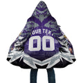 Personalised Fremantle Dockers Football Cloak Anime Warrior Manga Style Lightning Bolt Cityscape