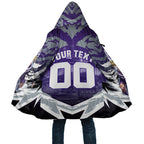 Personalised Fremantle Dockers Football Cloak Anime Warrior Manga Style Lightning Bolt Cityscape