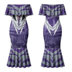 Personalised Fremantle Dockers Football Couples Matching Mermaid Dress and Hawaiian Shirt Anime Warrior Manga Style Lightning Bolt Cityscape