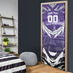 Personalised Fremantle Dockers Football Door Cover Anime Warrior Manga Style Lightning Bolt Cityscape