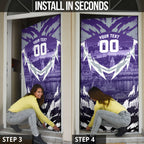 Personalised Fremantle Dockers Football Door Cover Anime Warrior Manga Style Lightning Bolt Cityscape