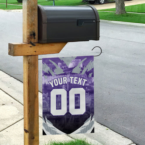 Personalised Fremantle Dockers Football Garden Flag Anime Warrior Manga Style Lightning Bolt Cityscape