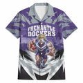 Personalised Fremantle Dockers Football Hawaiian Shirt Anime Warrior Manga Style Lightning Bolt Cityscape