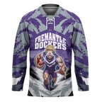 Personalised Fremantle Dockers Football Hockey Jersey Anime Warrior Manga Style Lightning Bolt Cityscape
