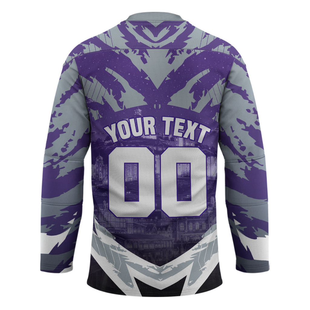 Personalised Fremantle Dockers Football Hockey Jersey Anime Warrior Manga Style Lightning Bolt Cityscape