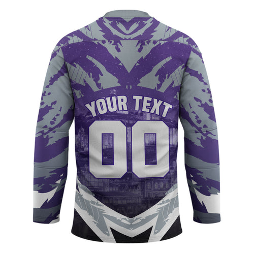 Personalised Fremantle Dockers Football Hockey Jersey Anime Warrior Manga Style Lightning Bolt Cityscape