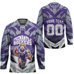 Personalised Fremantle Dockers Football Hockey Jersey Anime Warrior Manga Style Lightning Bolt Cityscape