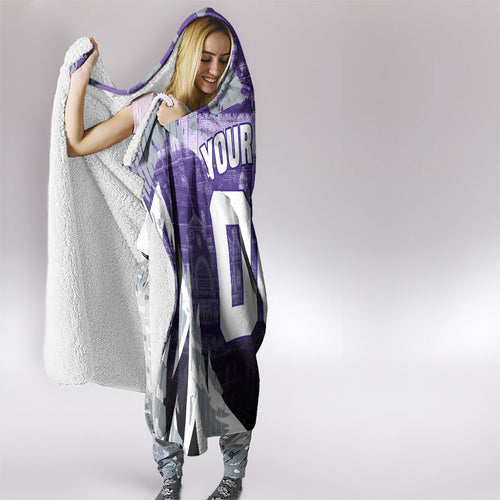 Personalised Fremantle Dockers Football Hooded Blanket Anime Warrior Manga Style Lightning Bolt Cityscape