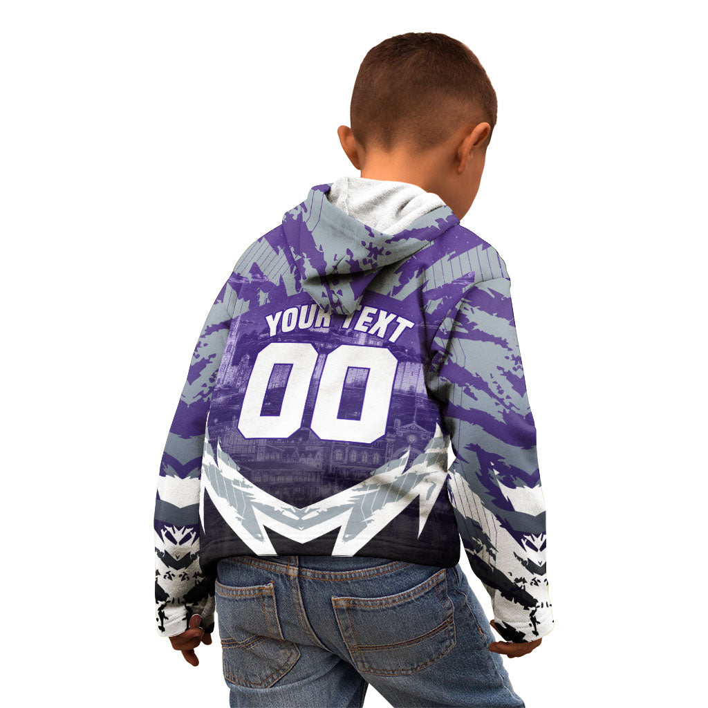 Personalised Fremantle Dockers Football Kid Hoodie Anime Warrior Manga Style Lightning Bolt Cityscape