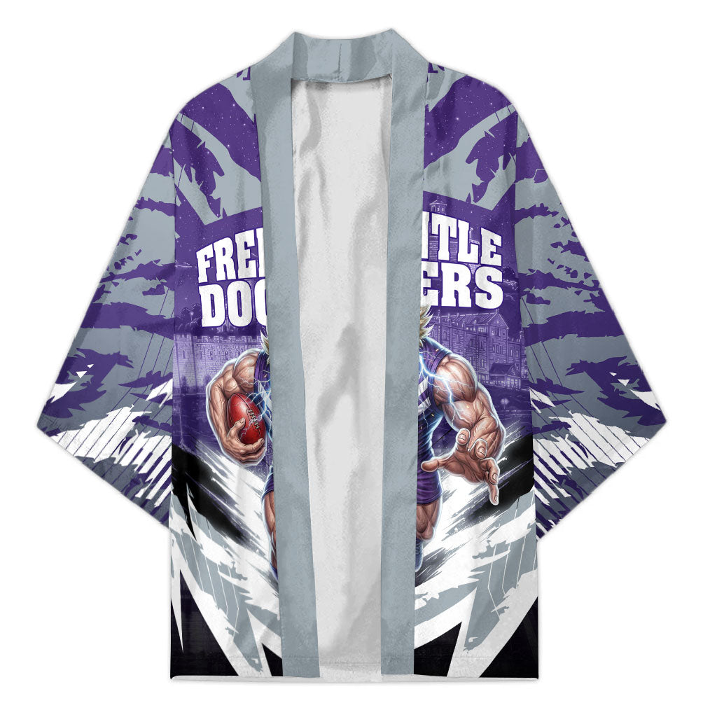 Personalised Fremantle Dockers Football Kimono Anime Warrior Manga Style Lightning Bolt Cityscape