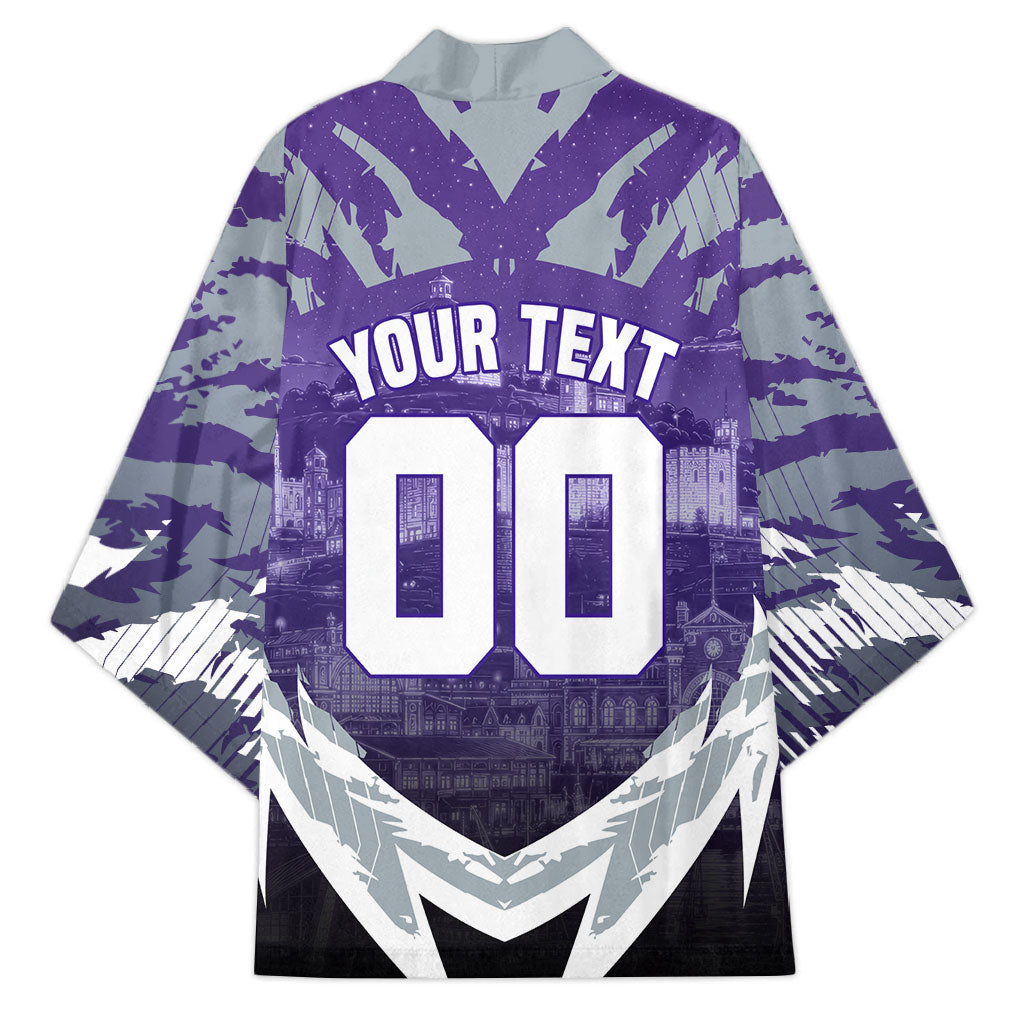 Personalised Fremantle Dockers Football Kimono Anime Warrior Manga Style Lightning Bolt Cityscape