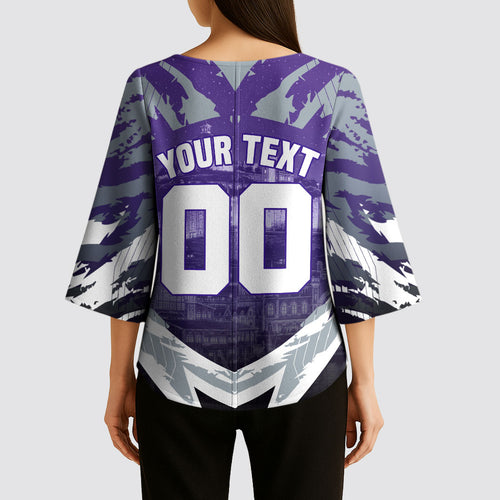 Personalised Fremantle Dockers Football Kimono Sleeve Blouse Anime Warrior Manga Style Lightning Bolt Cityscape