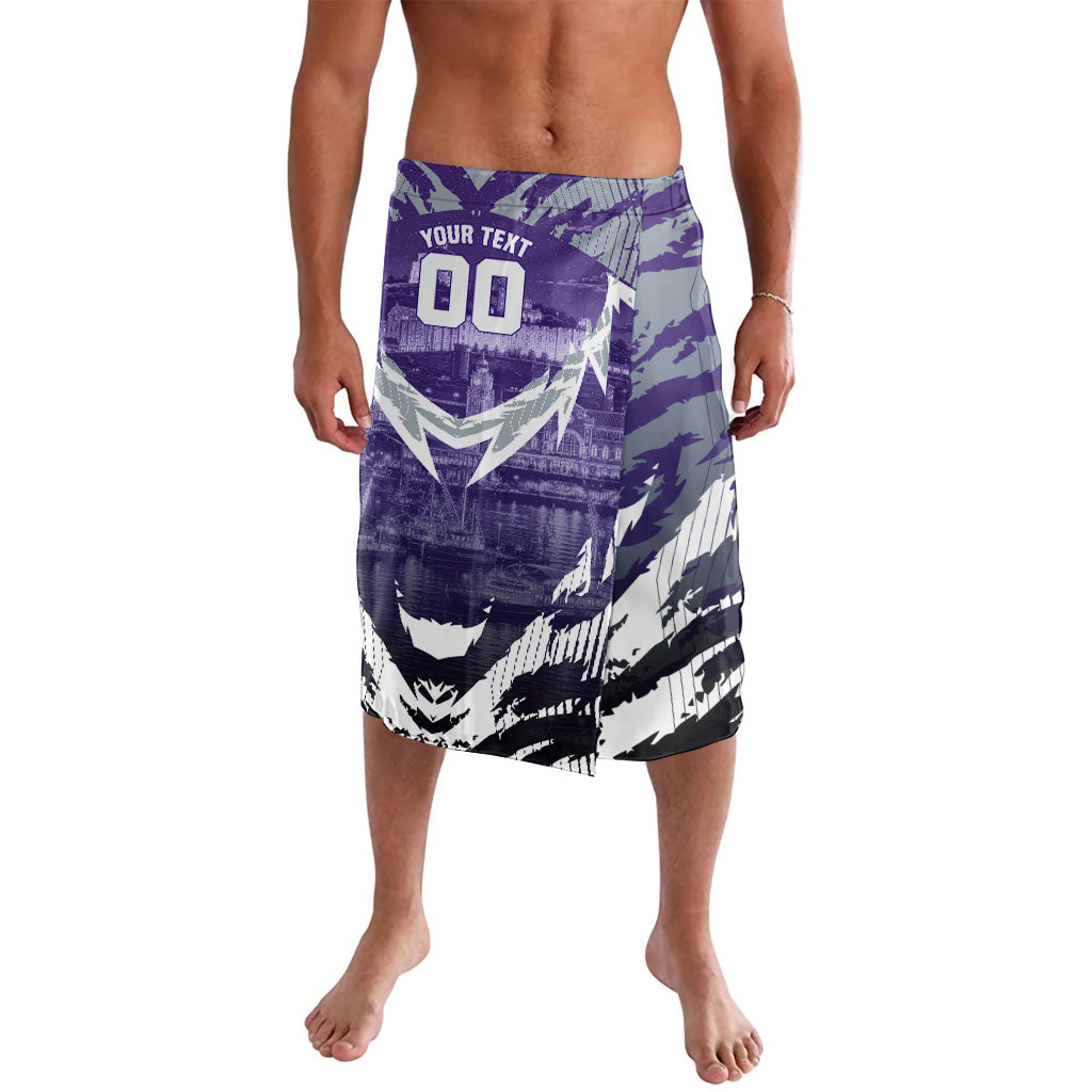 Personalised Fremantle Dockers Football Lavalava Anime Warrior Manga Style Lightning Bolt Cityscape